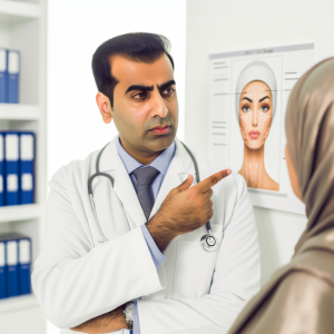 Professional Botox consultation about botox brow lift