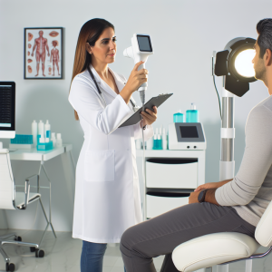 Professional Acne Scar Treatment consultation about laser treatment for surgical scars