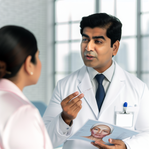 Professional Botox consultation about botox around eyes